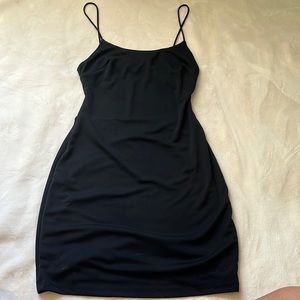 black mini dress